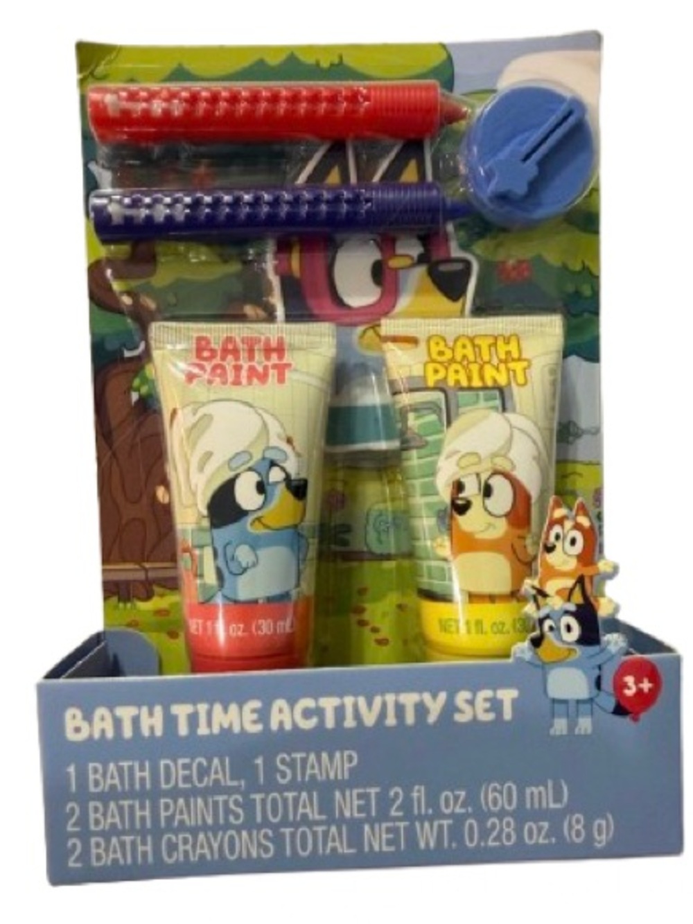Bluey Kids Bath Paint & Crayon Activity Set - Blue and Yellow- Age 3+ NWT